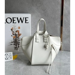 Loewe Compact Hammock Bag in White Satin Calfskin 364