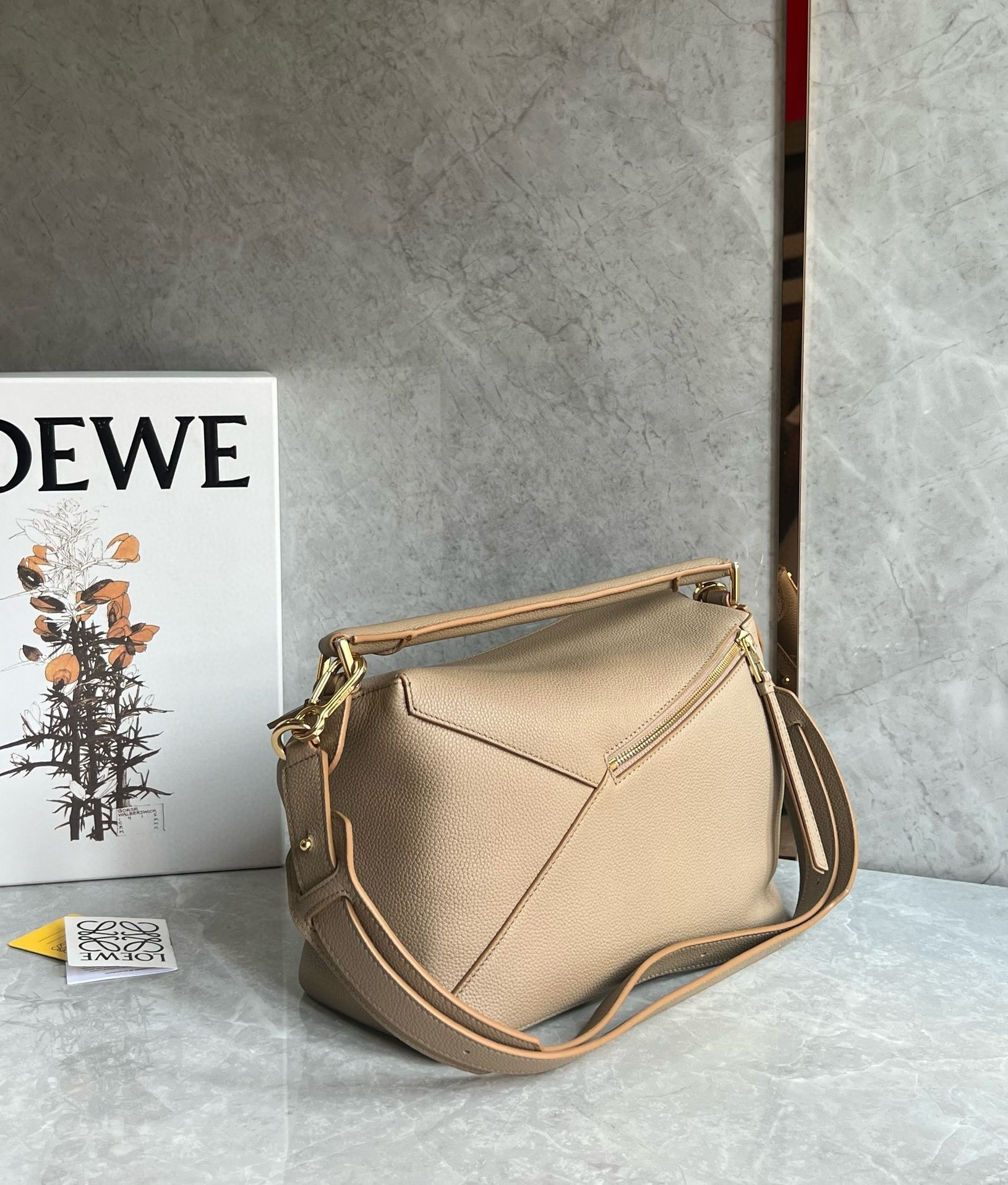 Loewe Puzzle Medium Bag In Sand Grained Calfskin  726