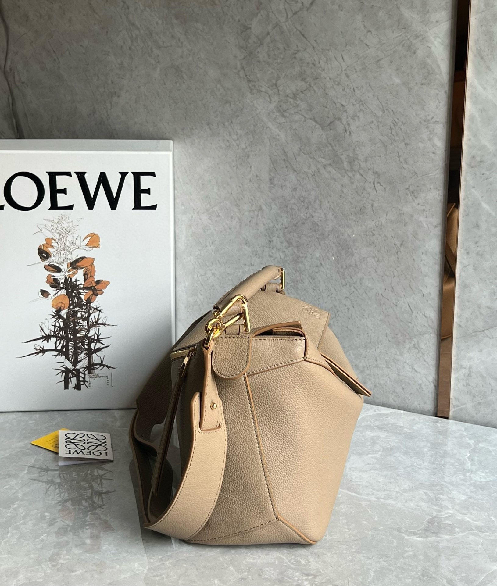 Loewe Puzzle Medium Bag In Sand Grained Calfskin  726