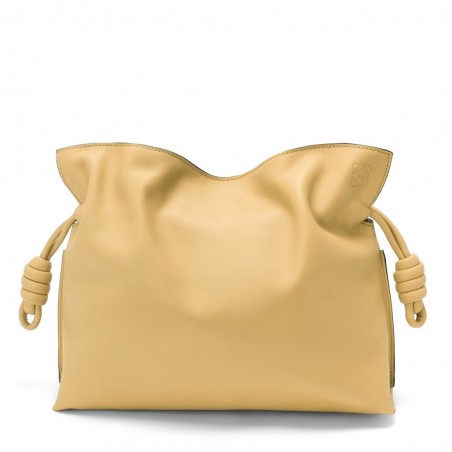 Loewe Flamenco Clutch Bag In Dark Butter Calfskin 765