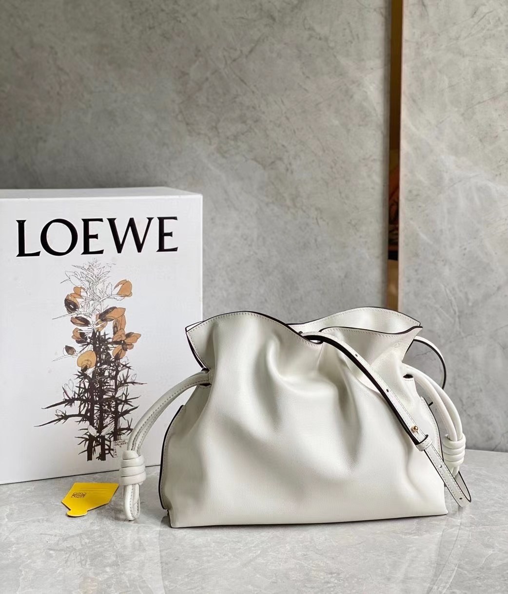 Loewe Flamenco Clutch In White Nappa Leather 795
