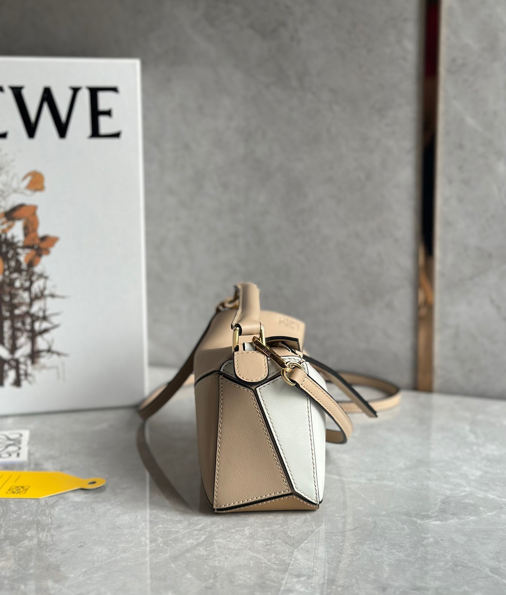 Loewe Puzzle Mini Bag In White/Warm Desert Calfskin 827