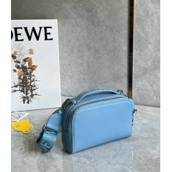 Loewe Mini Camera Crossbody Bag in Blue Calfskin 870