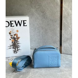 Loewe Mini Camera Crossbody Bag in Blue Calfskin 870