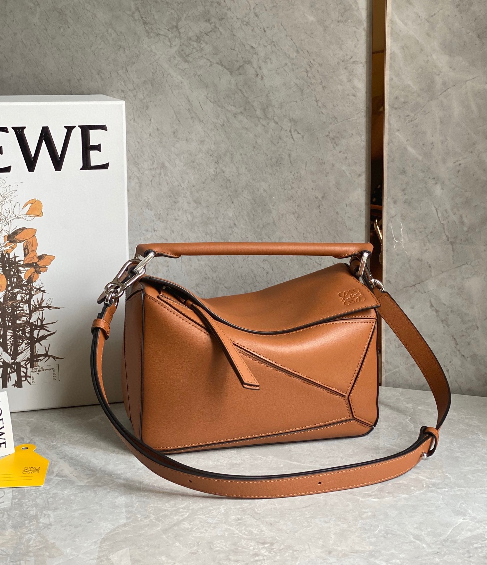 Loewe Puzzle Small Bag In Tan Classic Calfskin 944