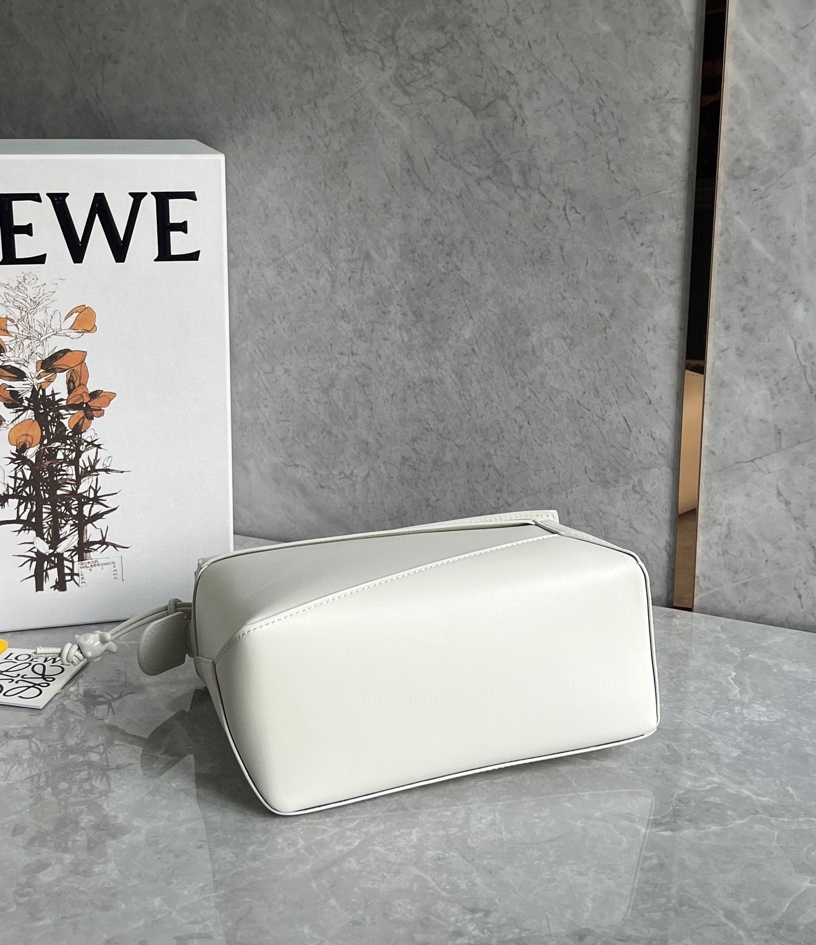 Loewe Puzzle Edge Small Bag In White Satin Calfskin 971