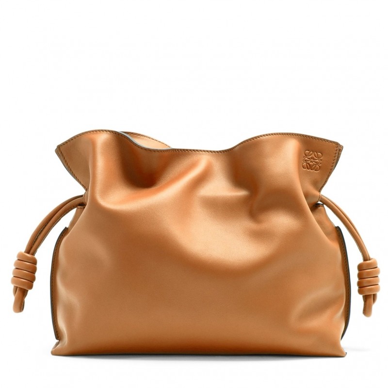 Loewe Flamenco Clutch In Brown Nappa Leather 998