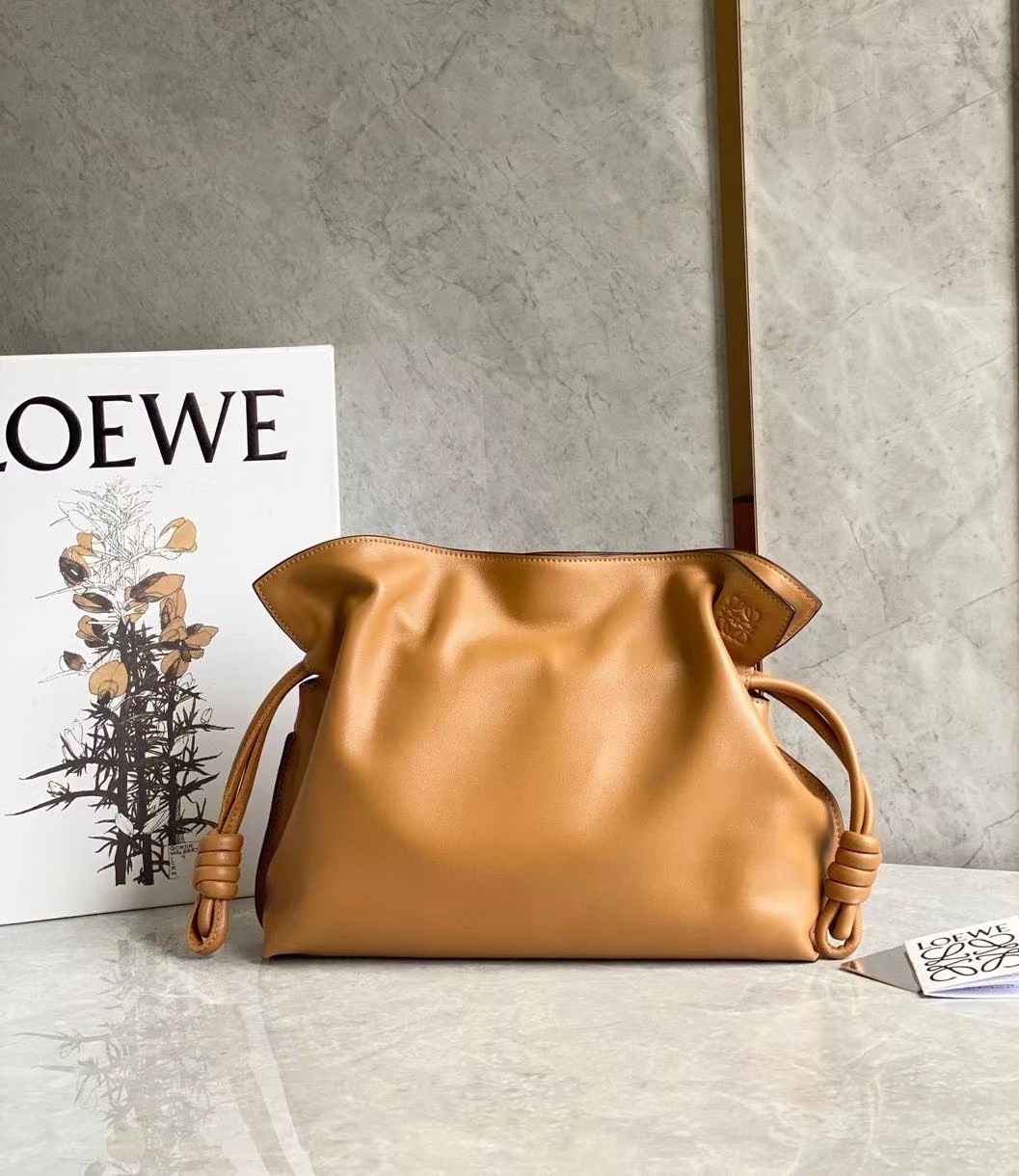 Loewe Flamenco Clutch In Brown Nappa Leather 998