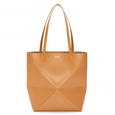 Loewe Large Puzzle Fold Tote Bag in Tan Calfskin 032