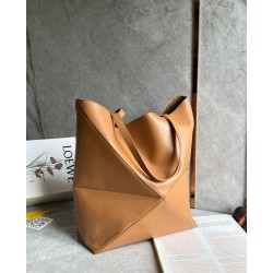 Loewe Large Puzzle Fold Tote Bag in Tan Calfskin 032