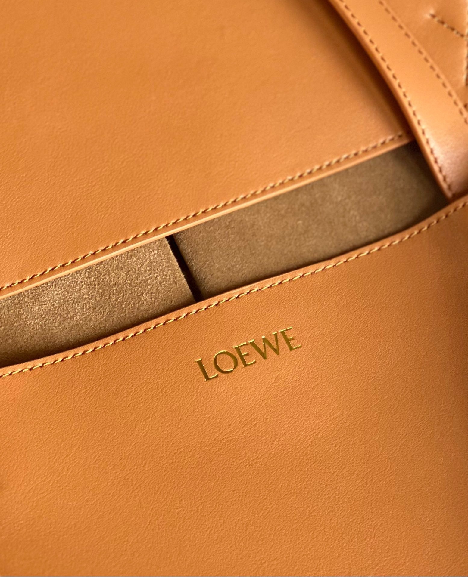 Loewe Large Puzzle Fold Tote Bag in Tan Calfskin 032