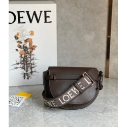 Loewe Mini Gate Dual Bag In Chocolate Calfskin 065