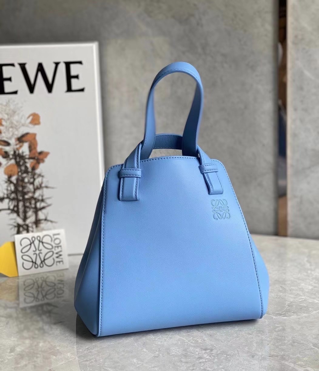 Loewe Hammock Nugget Bag In Celestine Blue Calfskin 120