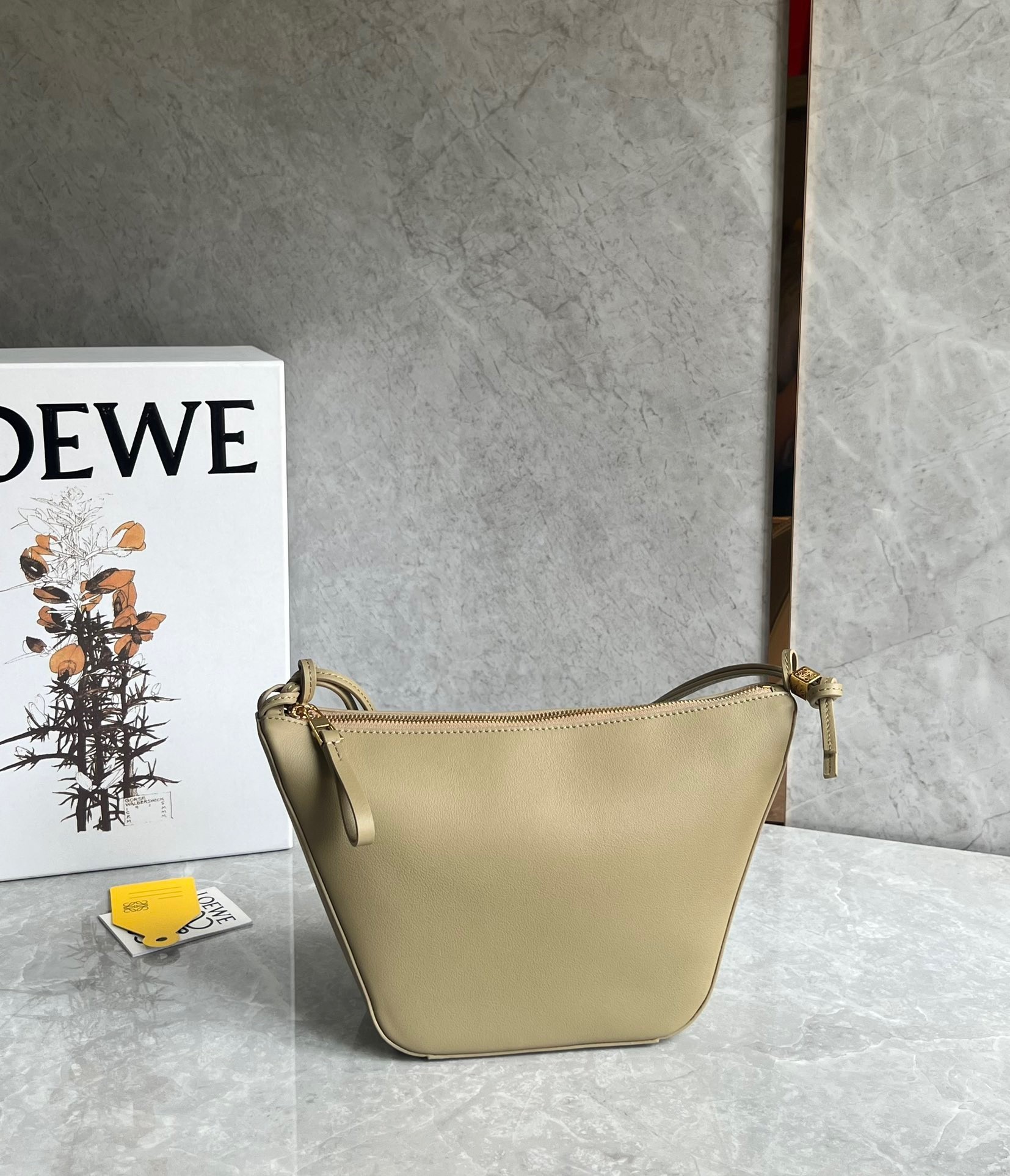 Loewe Mini Hammock Hobo Bag in Clay Green Calfskin  316