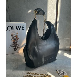 Loewe Medium Squeeze Bag in Black Nappa Lambskin 343