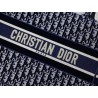 Dior Small Book Tote Bag In Blue Oblique Embroidered Velvet 605