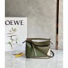 Loewe Puzzle Mini Bag In Green/Oat Calfskin 374