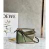 Loewe Puzzle Mini Bag In Green/Oat Calfskin 374