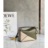 Loewe Puzzle Mini Bag In Green/Oat Calfskin 374