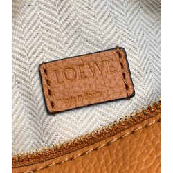 Loewe Puzzle Mini Bag In Brown Grained Calfskin  404