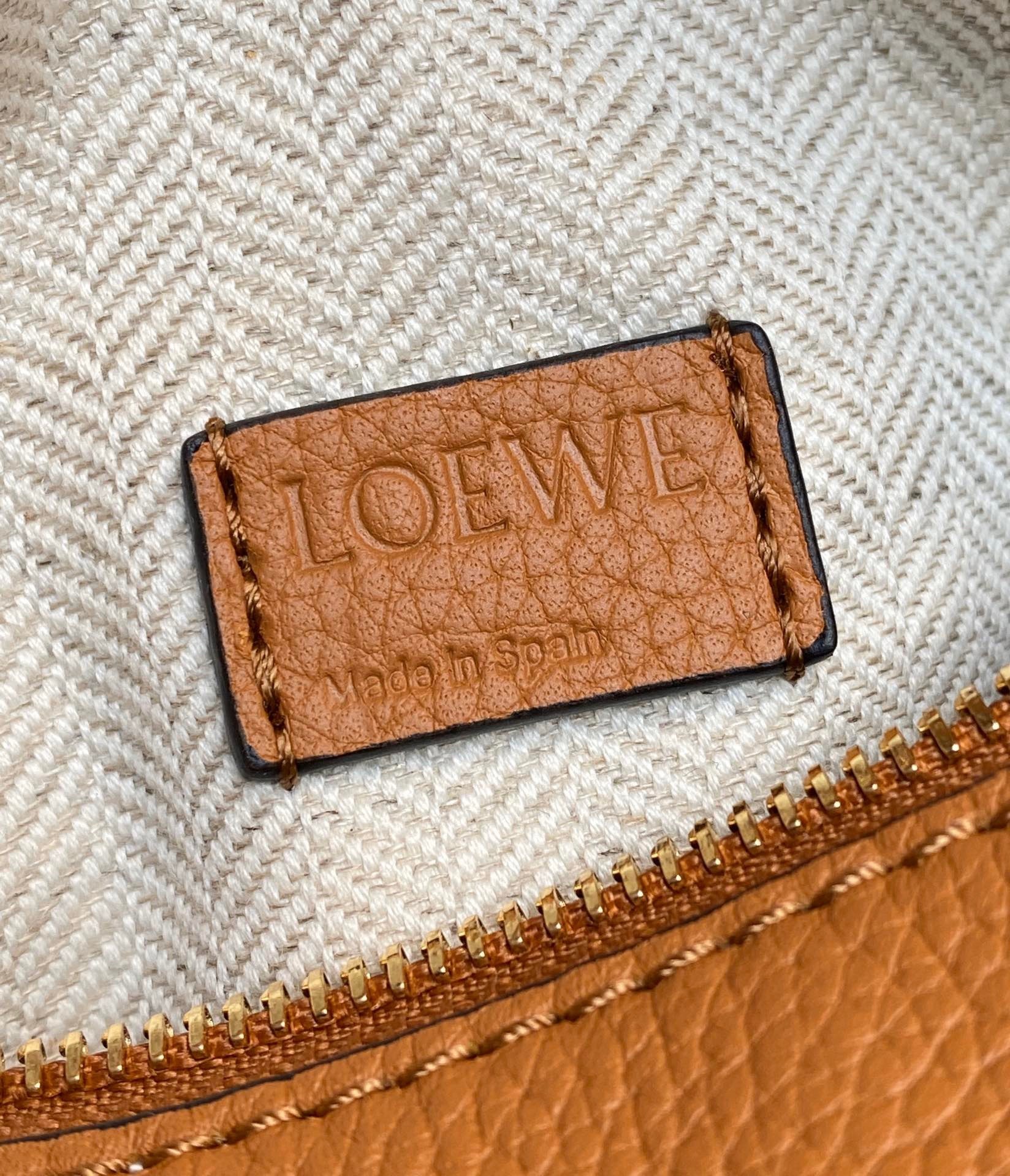 Loewe Puzzle Mini Bag In Brown Grained Calfskin  404