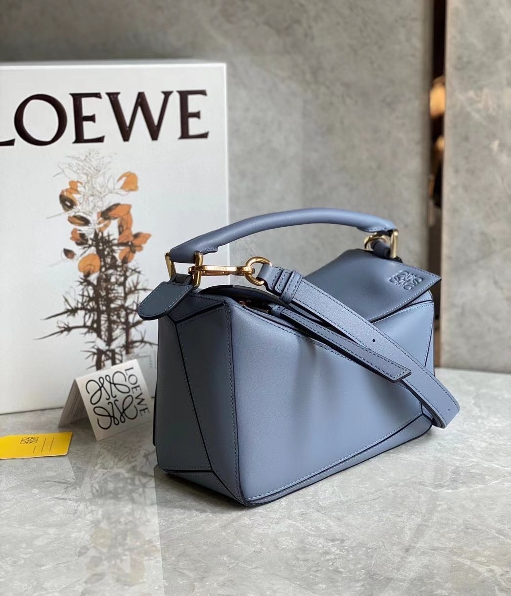 Loewe Puzzle Small Bag In Atlantic Blue Calfskin Leather 459