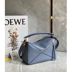 Loewe Puzzle Small Bag In Atlantic Blue Calfskin Leather 459