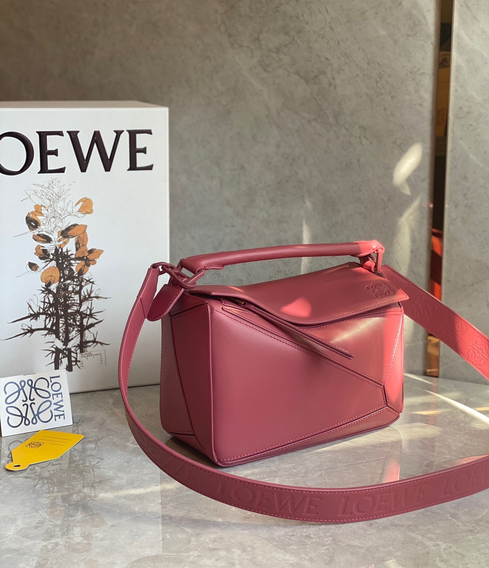 Loewe Puzzle Small Bag In Plumrose Satin Calfskin 485