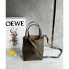 Loewe Mini Puzzle Fold Tote Bag in Dark Green Calfskin 511