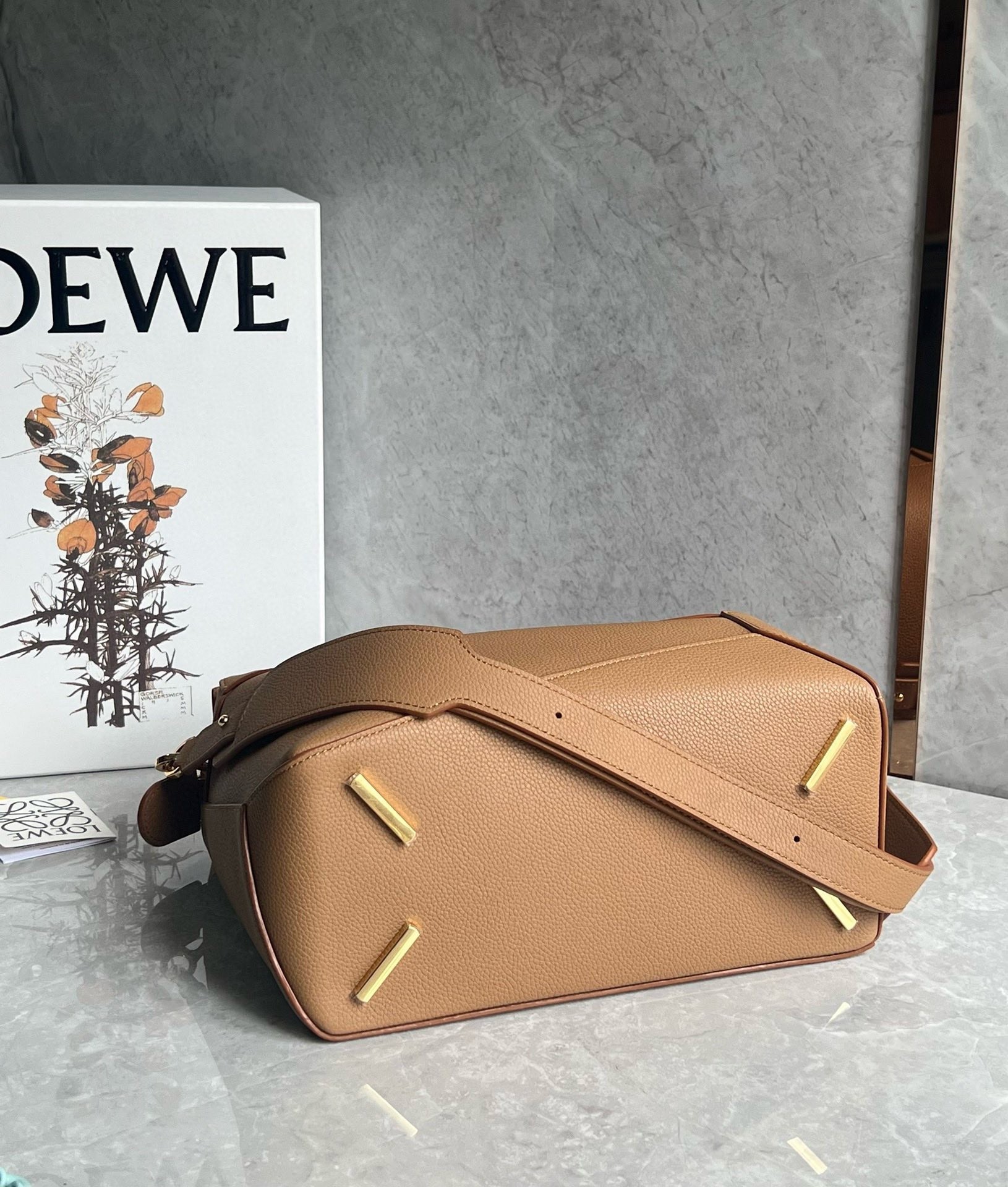 Loewe Puzzle Medium Bag In Toffee Grained Calfskin  548