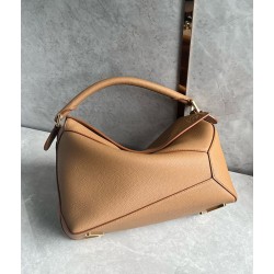 Loewe Puzzle Medium Bag In Toffee Grained Calfskin  548