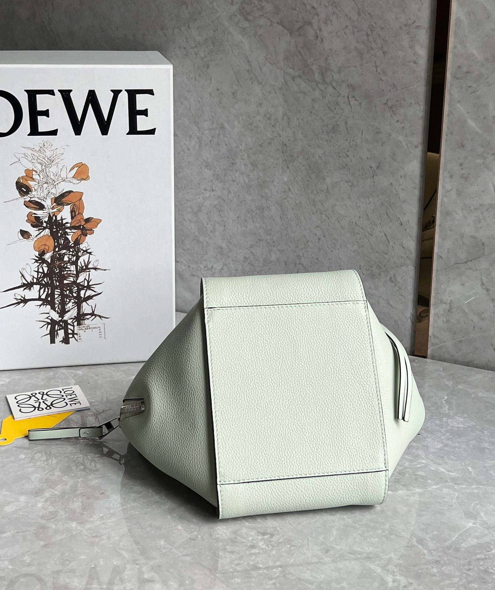 Loewe Compact Hammock Bag in Light Celadon Grained Calfskin 636