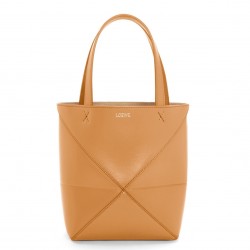 Loewe Mini Puzzle Fold Tote Bag in Tan Calfskin 895