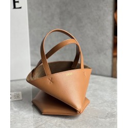 Loewe Mini Puzzle Fold Tote Bag in Tan Calfskin 895