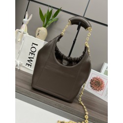 Loewe Small Squeeze Bag in Chocolate Nappa Lambskin  959