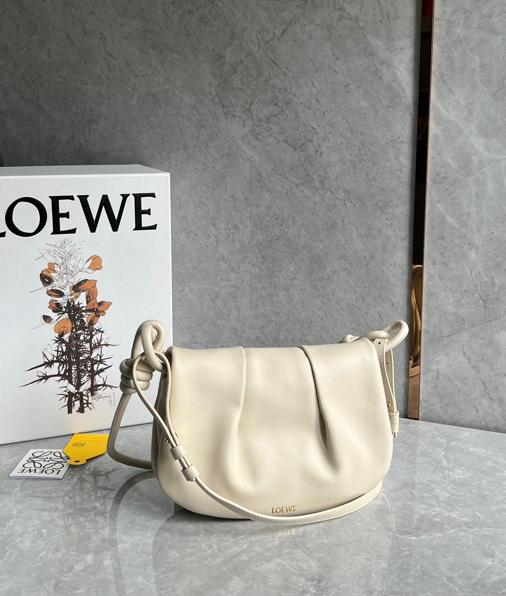 Loewe Paseo Satchel Bag in Angora Nappa Leather 015