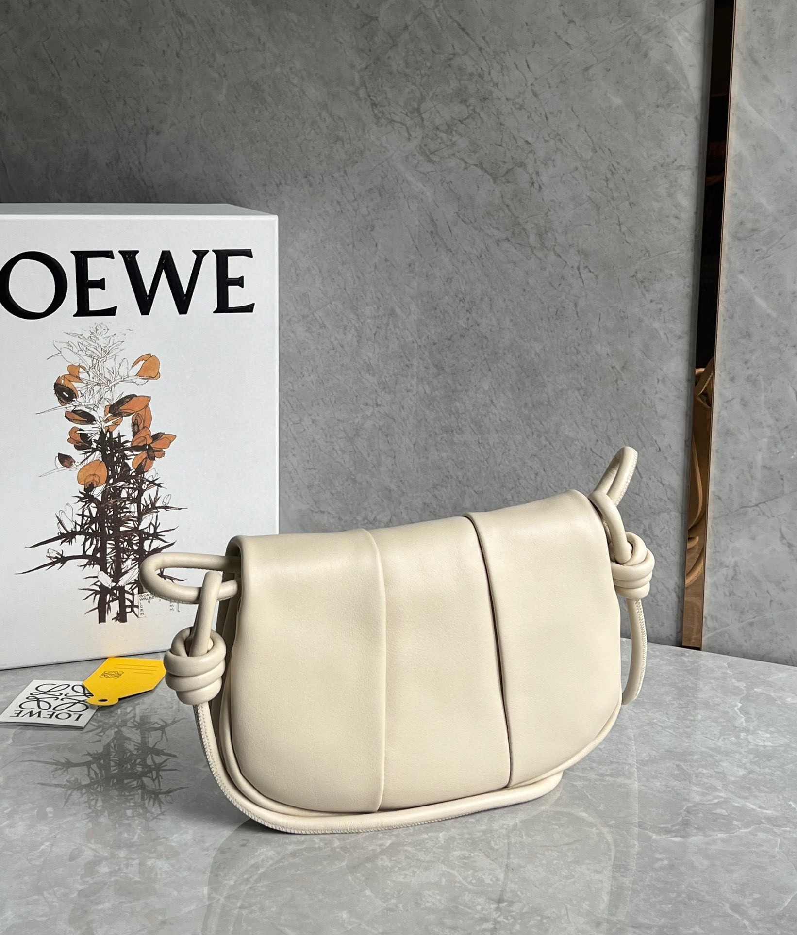 Loewe Paseo Satchel Bag in Angora Nappa Leather 015