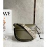 Loewe Small Gate Bag In Green Calfskin and Jacquard 037