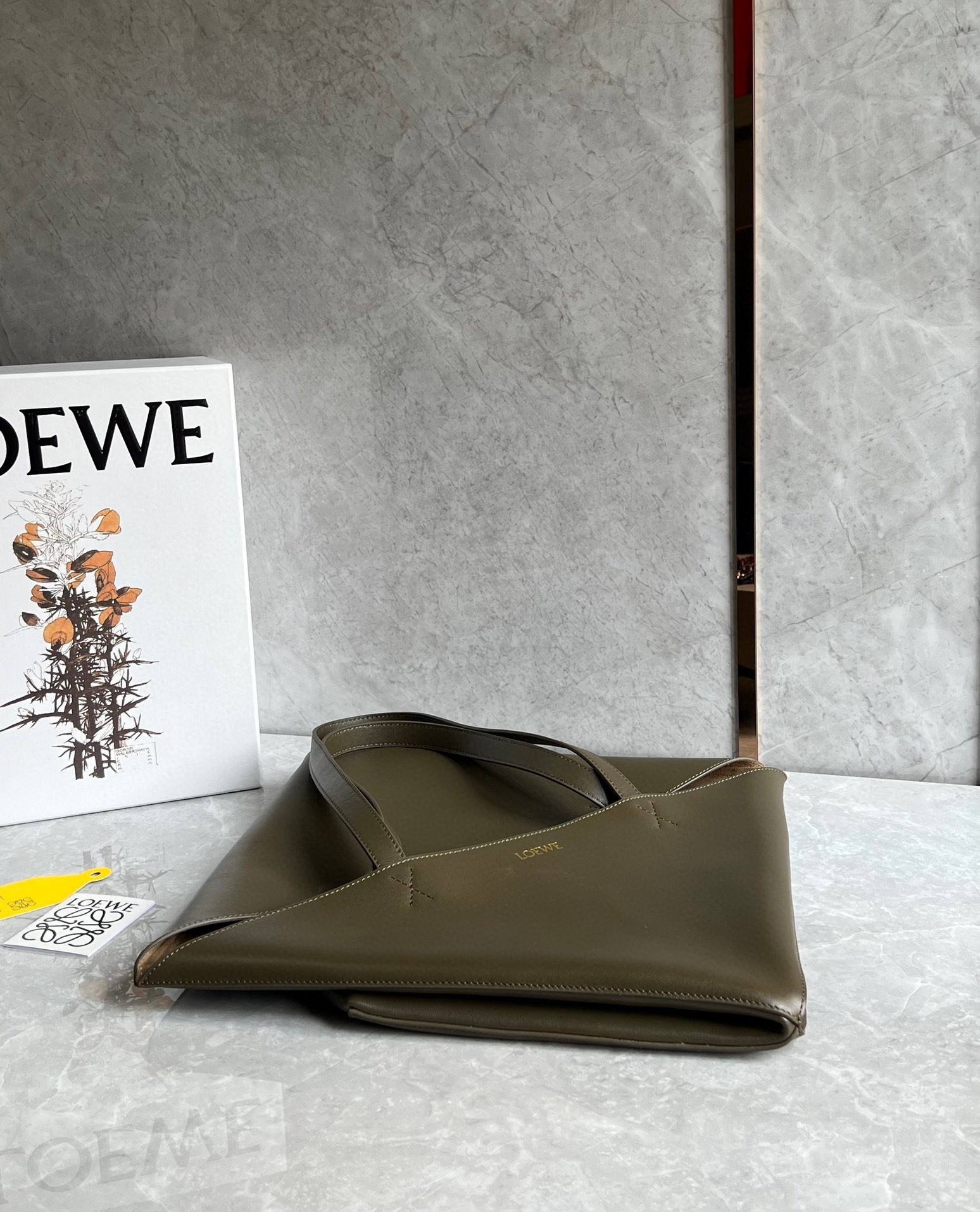 Loewe Large Puzzle Fold Tote Bag in Dark Green Calfskin 818