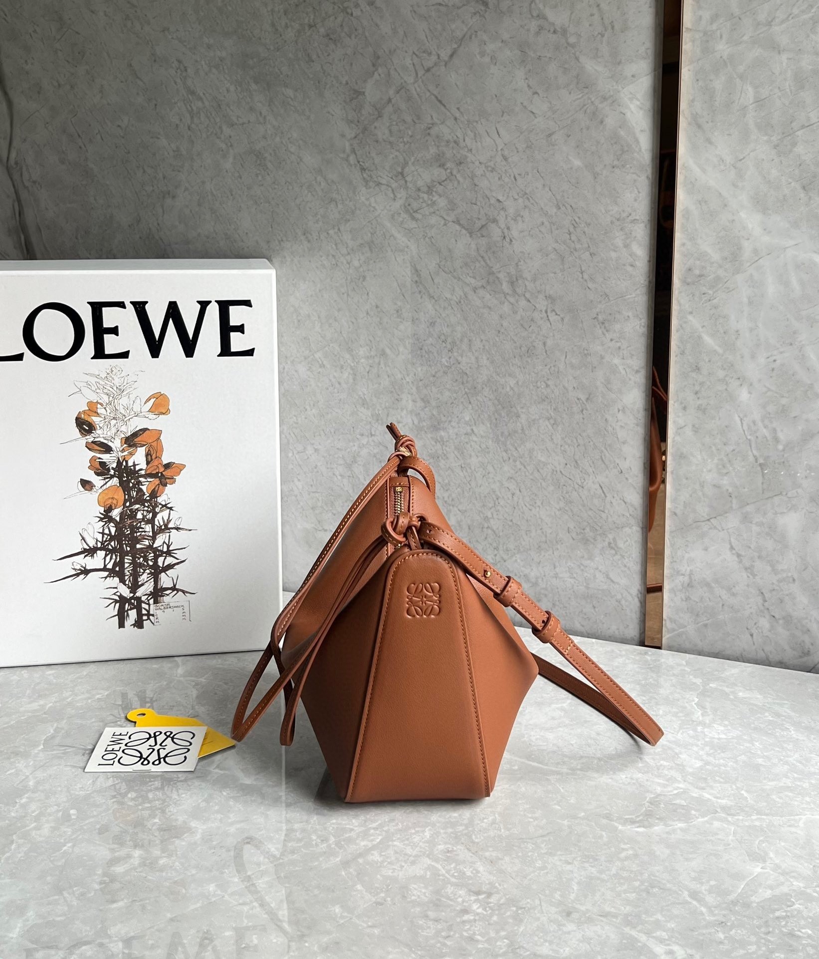 Loewe Mini Hammock Hobo Bag in Brown Calfskin  853