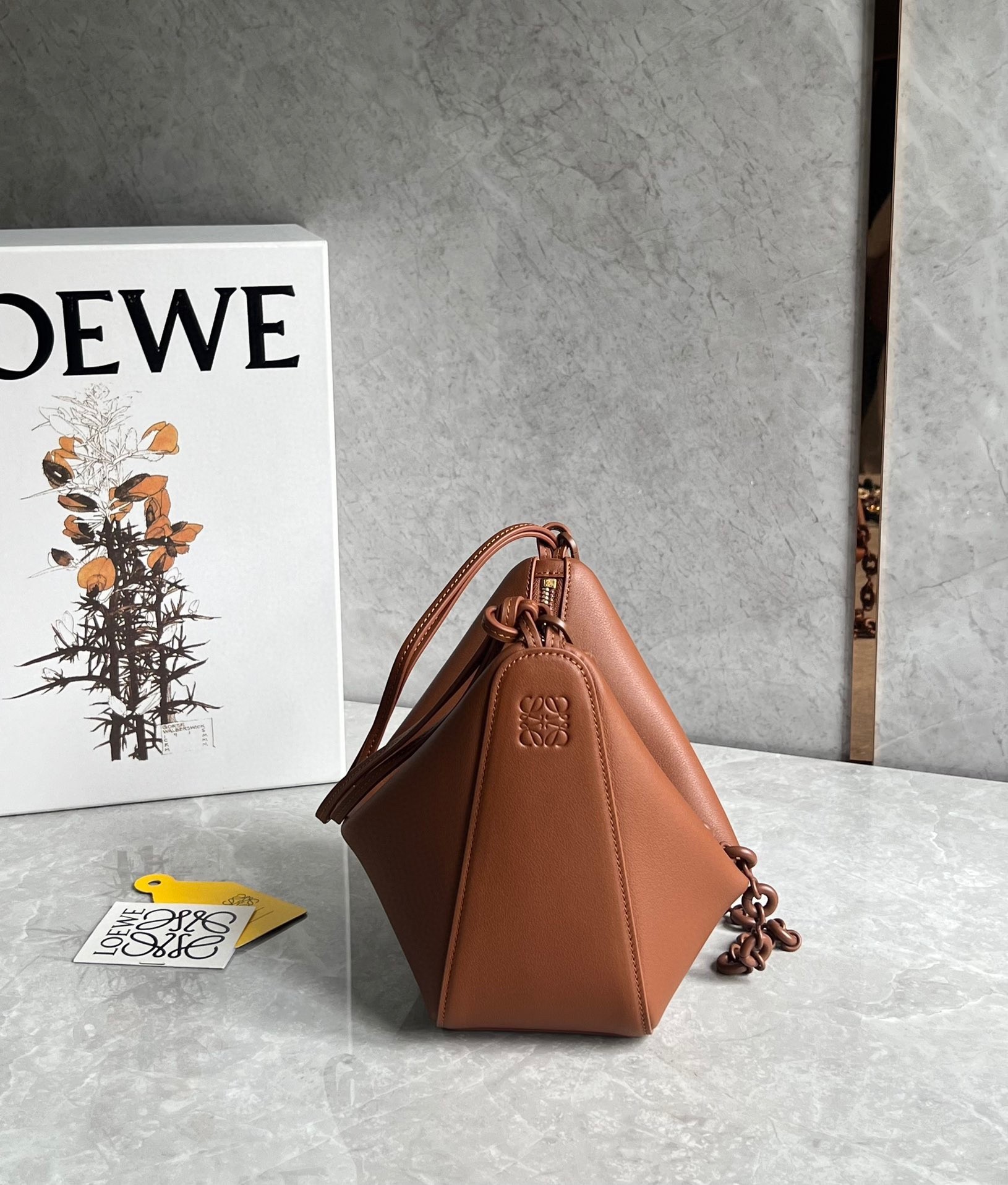 Loewe Mini Hammock Hobo Bag in Brown Calfskin  853