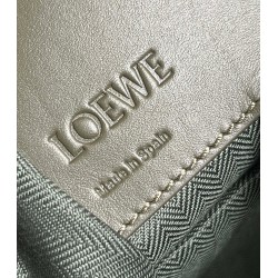 Loewe Compact Hammock Bag in Khaki Green Satin Calfskin 569