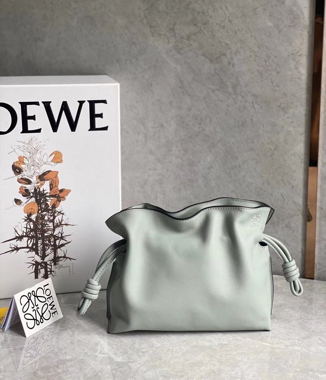 Loewe Flamenco Mini Clutch In Ash Grey Nappa Leather 601