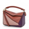 Loewe Puzzle Mini Bag In Purple/Caramel/Blossom Calfskin 782