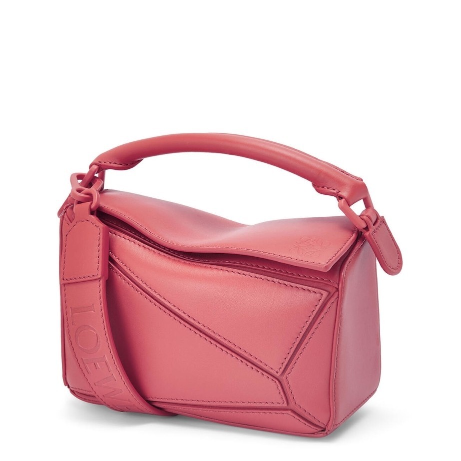 Loewe Puzzle Mini Bag In Plumrose Satin Calfskin 812