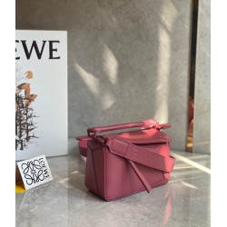 Loewe Puzzle Mini Bag In Plumrose Satin Calfskin 812