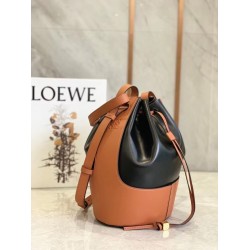 Loewe Medium Balloon Bucket Bag In Black/Tan Calfskin 847