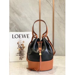 Loewe Medium Balloon Bucket Bag In Black/Tan Calfskin 847