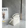 Loewe Puzzle Small Bag in White Grained Leather 403