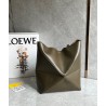 Loewe Medium Puzzle Fold Tote Bag in Dark Green Calfskin 435